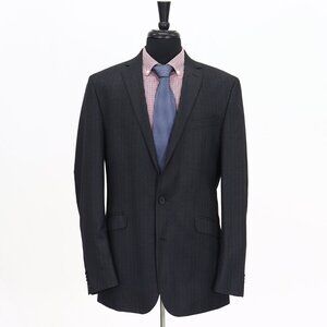 Kenneth Cole 42L Gray Check 2-Button Sport Coat Blazer Jacket G729